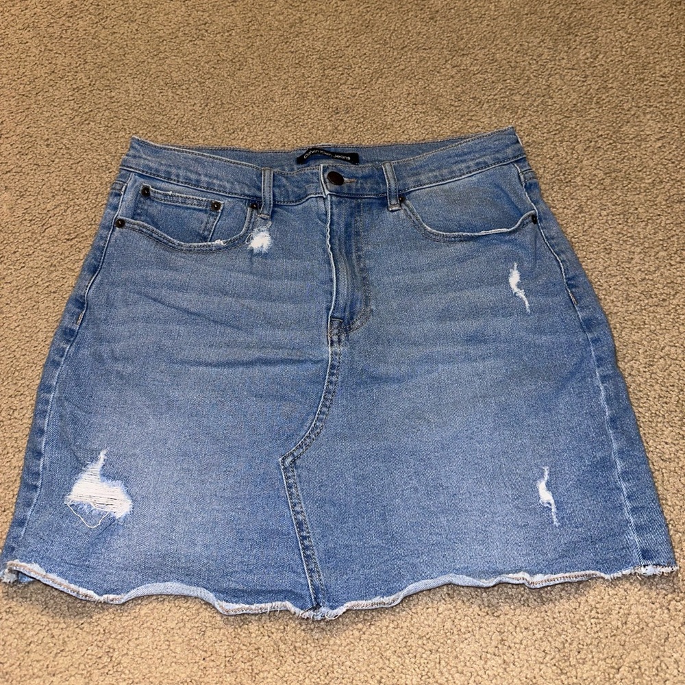 Calvin Klein Jeans Distressed Blue Mini Skirt